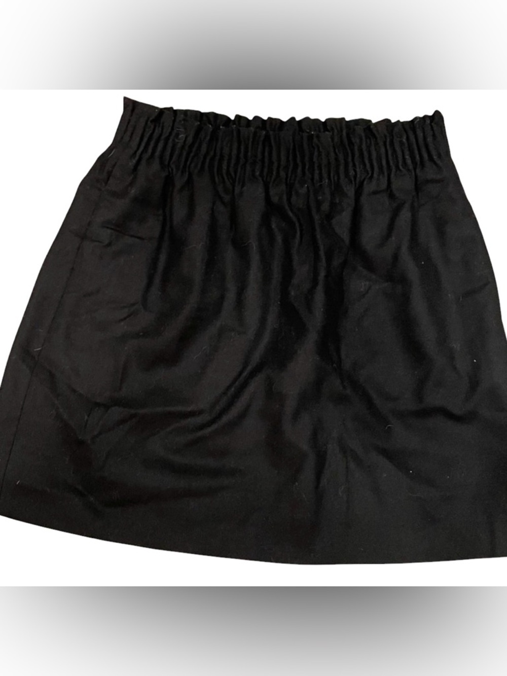 J.Crew Factory Black Wool Blend Pull-On Skirt Size 4 Elastic Waist Classic